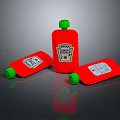 Thomas Schaeffer Red Bottles With Green Caps And Label Packaging Design