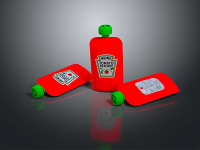 Thomas Schaeffer Red Bottles With Green Caps And Label Packaging Design 3d model