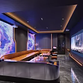 Luxury KTV Private Room With Sofas Large Screens And Lights 3d model