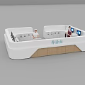 Modern Reception Desk Interior With Staff Workstation Computer File Cabinets And Plant