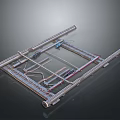 Industrial Metal Framework Structure with Pipes Brackets and Mechanical Components 3d model