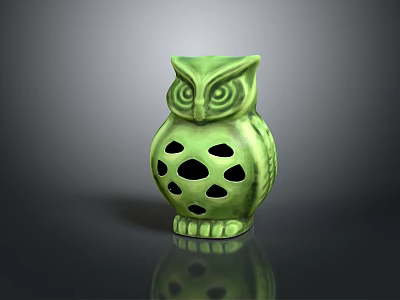 Owl grimace owl long-eared owl wulin owl monkey face owl carved owl 3d model
