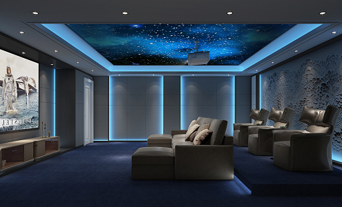 modern video room 3d model