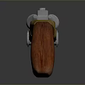 Vintage Weapon Design With Silver Barrel Wooden Grip And Gold Accents