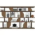 Modern Bookshelf Decorations Ornaments Book Ornaments Combination 3d model