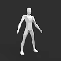Game Film Character Low Poly 3D Model With White Standing Pose Design 3d model