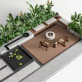 Landscape Seats Design With Lush Greenery Round Fire Pit And Wooden Deck Area