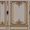 Baroque wall decorative lines 3d model