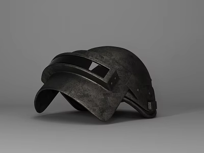 Black Tactical Helmet With Textured Surface And Face Shield Design 3d model