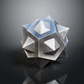 Geometric Spiked Metallic Weapon With Polyhedral Structure Sharp Spikes And Silver Gray Reflective Finish