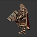 Man As Dwarf Warrior With Long Beard Wearing Detailed Armor Holding Large Hammer