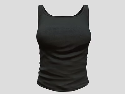 Black Sleeveless Tank Top Slim Fit Basic Style For Everyday Casual Wear 3d model