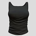 Black Sleeveless Tank Top Slim Fit Basic Style For Everyday Casual Wear