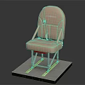 Beige Upholstered Furniture Seat with Metal Frame Safety Belt and Gray Platform Base