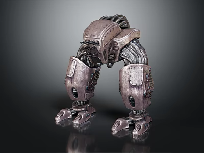 Detailed Intricate Mechanical Creature with Robotic Limbs and Metallic Armor Plates 3d model