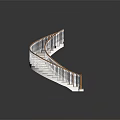 Spiral Staircase with Wooden Steps and White Railings in Modern Interior Design