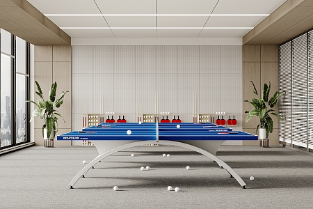 Modern table tennis room 3d model