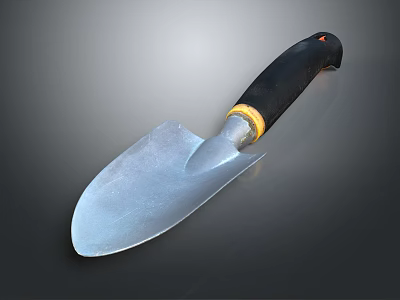 Sturdy Agricultural Garden Trowel With Metal Blade Black Handle And Yellow Accent For Planting 3d model