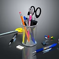 Essential Office Stationery Set With Metal Pen Holder Colored Pencils Scissors And Writing Tools