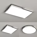 Modern Ceiling Light Design With Square And Round Shapes White Panel And Silver Frame