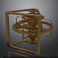 Golden Industrial Equipment with Mechanical Gears and Frame Structure Design