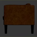 Brown Leather Sofa With Armrests And Wooden Legs For Living Room