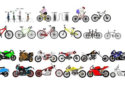 Modern Motorcycle Bicycle Motorcycle Transportation model