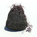 Natural Stone And Wood Decor With Twisted Vines And Purple Leaves