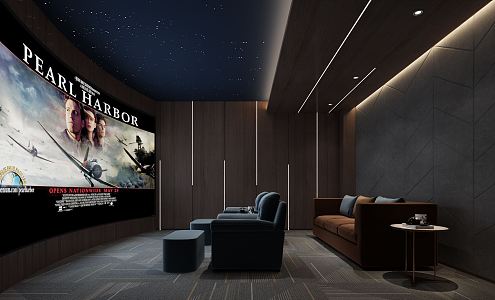 modern video room video hall 3d model