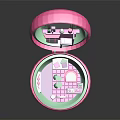 Open Pink Cartoon Scene Box Featuring Mini Dressing Table And Bed Furniture