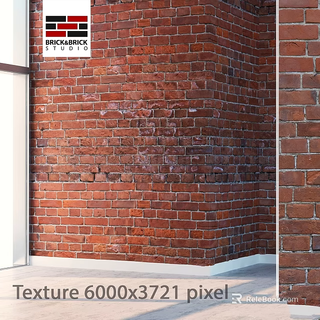 Rustic Red Brick Wall With Natural Texture For Modern Interior Design Applications 3d model