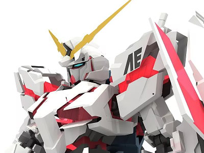 Modern robot unicorn 3d model