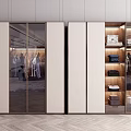 Modern Wardrobe Interior Design With Glass Doors Hanging Folded Clothes Storage Compartments