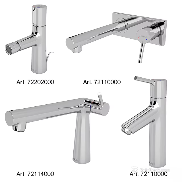 Contemporary Faucet Collection Featuring Various Modern Stylish Designs And Models 3d model