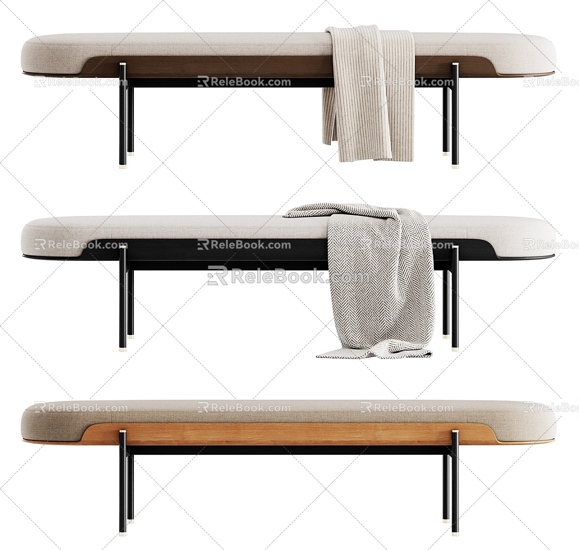 Style Bench Bed End Stool 3d model