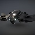 Futuristic Spacecraft With Aerodynamic Design And Blue Lights For Cosmic Missions