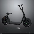 Silver Electric Scooter Featuring Modern Design Large Wheels Black Seat And Metallic Finish