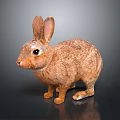 Brown Rabbit With Long Ears And Fluffy Fur In Standing Pose