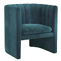 Modern Gray Velvet Single Sofa With Striped Backrest And Armrest For Living Room Interior