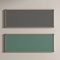 Two Gray And Green Blackboards With Metal Frames Mounted On Wall 3d model