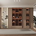 New Chinese Decorative Cabinet Bookcase 3d model