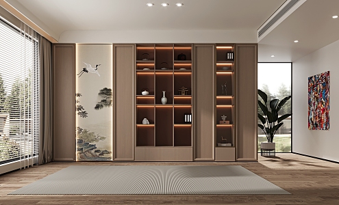 New Chinese Decorative Cabinet Bookcase 3d model