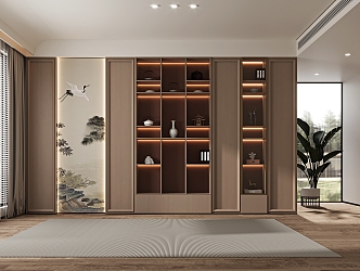 New Chinese Decorative Cabinet Bookcase 3d model