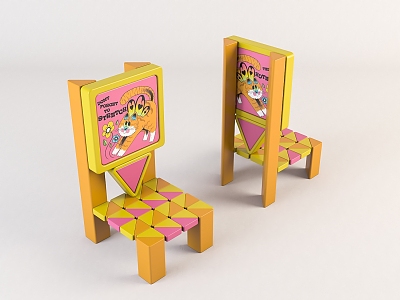 Modern Children's Chair Home Chair 3d model