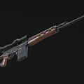 Classic Bolt Action Rifle With Wooden Stock Black Barrel And Scope