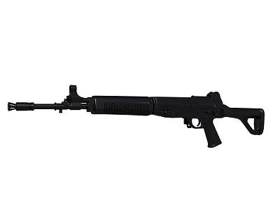 Black Tactical Rifle With Long Barrel Detachable Magazine And Ergonomic Stock Design 3d model