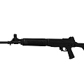 Black Tactical Rifle With Long Barrel Detachable Magazine And Ergonomic Stock Design