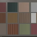 Wall Paneling Sample Collection With Various Colors And Striped Textured Designs 3d model