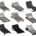 Various Modern Lounge Chairs With Different Colors And Material Frame Styles 3d model