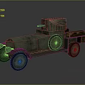 Vintage Armored Military Vehicle With Machine Gun And Wooden Cargo Crates